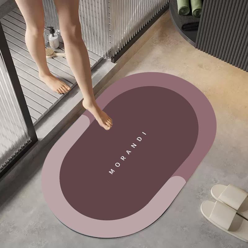 Alfombrilla de diatomeas para inodoro, sencilla, de secado rápido, absorbente, antideslizante, para el hogar y el baño