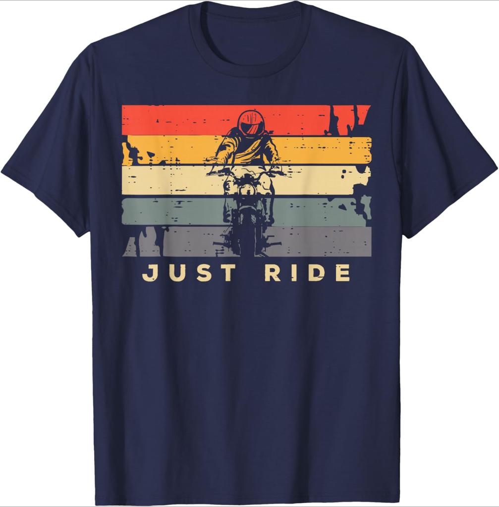 Just Ride Motorcycle Biker Retro Motorbike Design100 Cotton Summer Oneck Short Sleeve Casual Printed Mens Tshirt