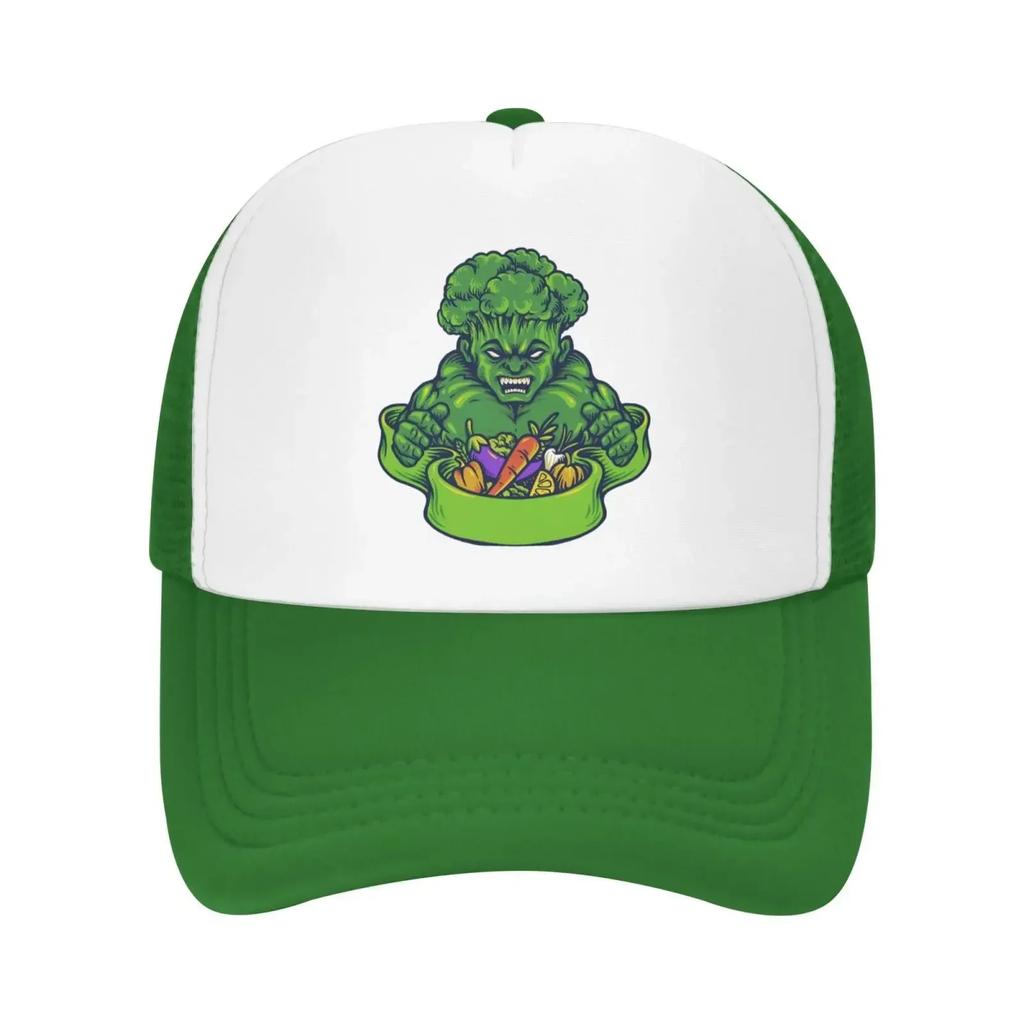 Broccoli Strong Vegetarian Mesh Trucker Cap Breathable Dad Baseball Hat for Unisex Women