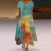 Women's Fashion Casual Short Sleeve Zipper V-neck Dress Beach Dresses Plus Size Party Dresses