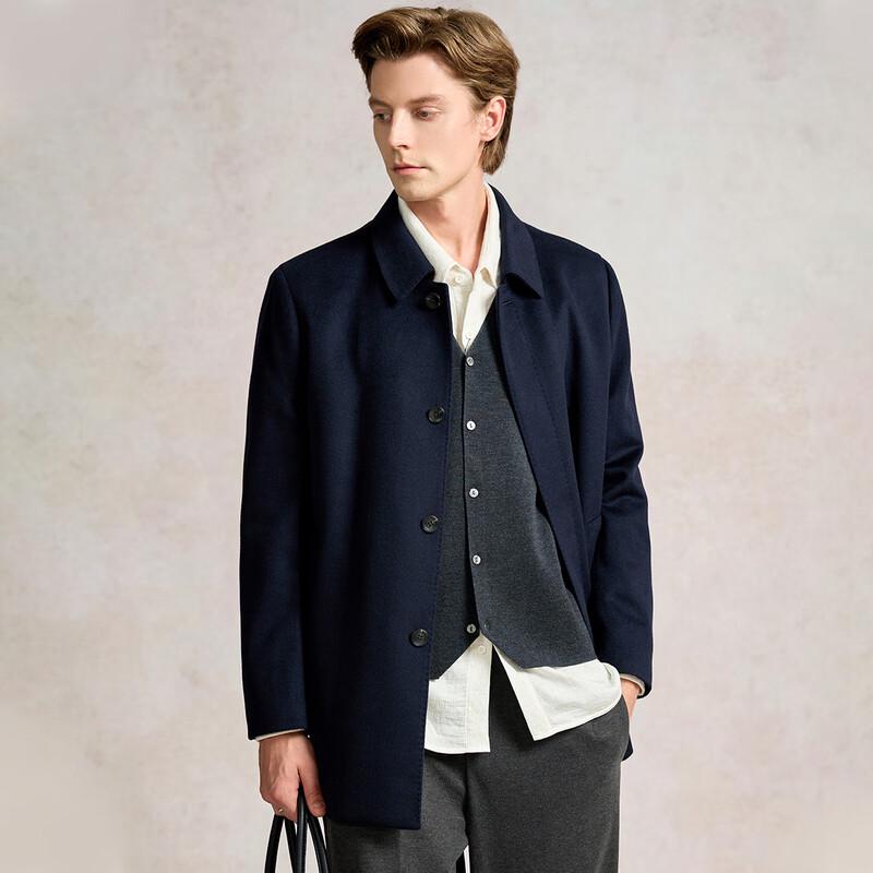 Men's Winter Thickened Wool Blend Casual Lapel Overcoat