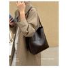 Women Large Capacity Vintage Soft PU Tote Bag with Hand Carry for Daily Commute