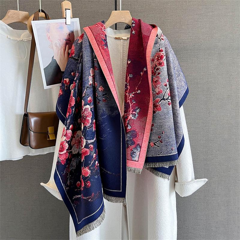 New Cashmere Scarf Women Winter Shawl and Wraps Hijab Thick Blanket Ladies Long Pashmina Echarpe Neckerchief Bufanda