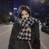 Retro Plaid Scarf Women's New Winter Thickened Korean Style Student Shawl Dual-purpose Warm Scarf Green
