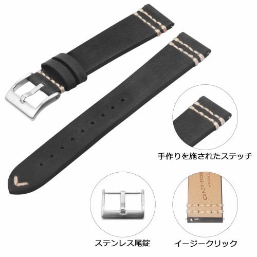 TStrap Leather Watch Strap, 20mm - Genuine Leather Watch Strap, Smartwatch Strap Replacement - Men's Replacement Watch Strap - Includes Buckle and Sli