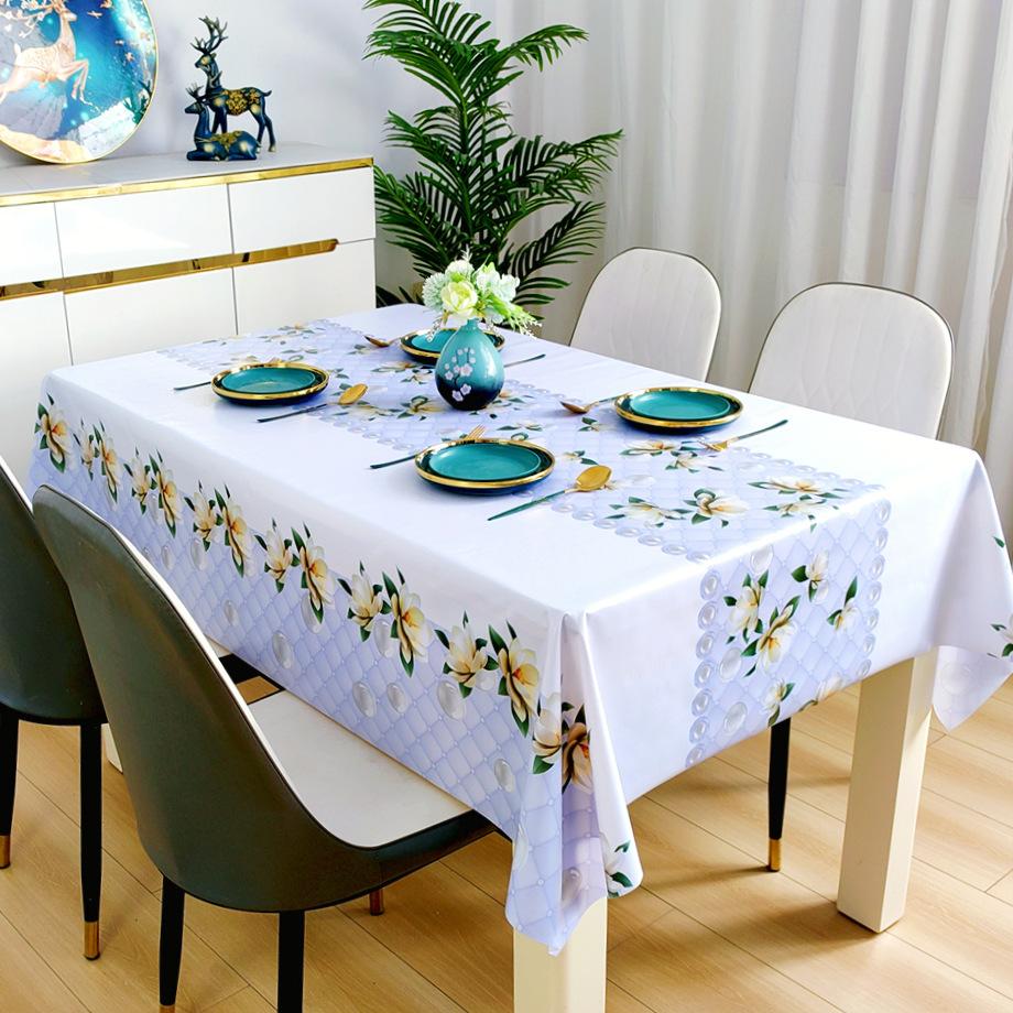 Dining Table Cloth Waterproof, Oil-Proof, Anti-Scalding And Leave-In Rectangular Coffee Table Tablecloth Is Small And Fresh