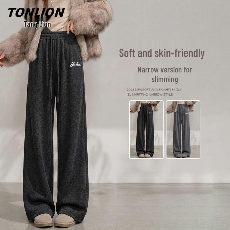 TonLion Women s High-Waist Straight-Leg Casual Sport Pants S