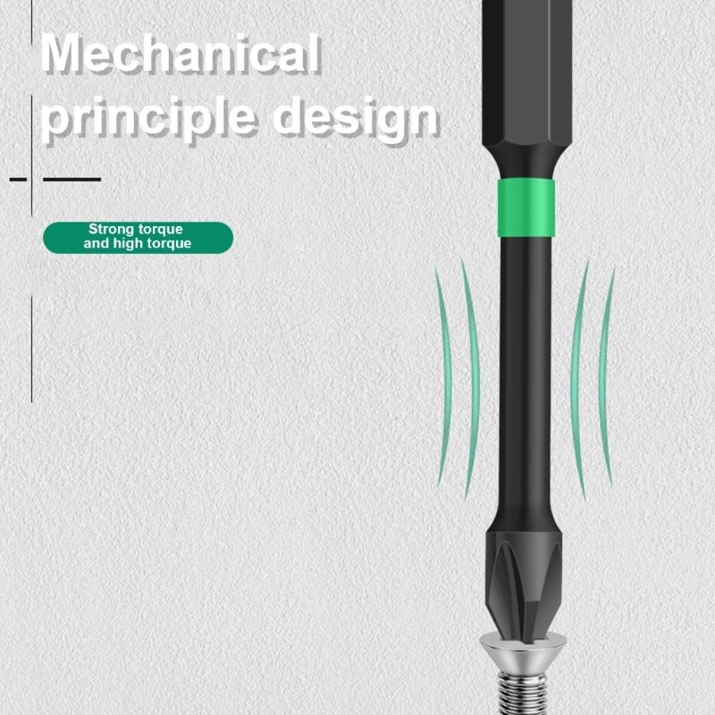 5Pcs Magnetic Batch Head Impact Strong Crossing PH2 High Hardness Screwdriver Bits 25/50/65/70/90/150mm Waterproof Bits