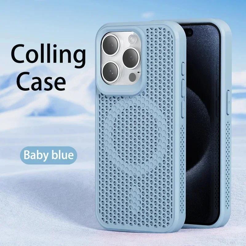 

Cooling Heat Dissipation Magnetic Phone Case For For Iphone 17 16 15 14 13 12 11 Pro Max Plus Breathable Hard Back Cover For Magsafe For iPhone 15Pro