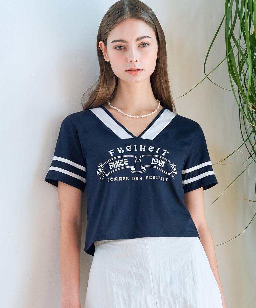 THEFRHT Color Block Somer Logo T-Shirt (Navy)