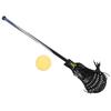 Boys Lacrosse Stick Set Complete 30in with Ball Non Falling Tail Cap Outdoor Team Sports Player Equipment Black Mesh
