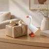 Magnetic Duck Key Holder, 6.7 Inch White Resin Table Goose Statue with Strong Magnet for Keys And Small Metal Items, Cute Decorative Organizer for