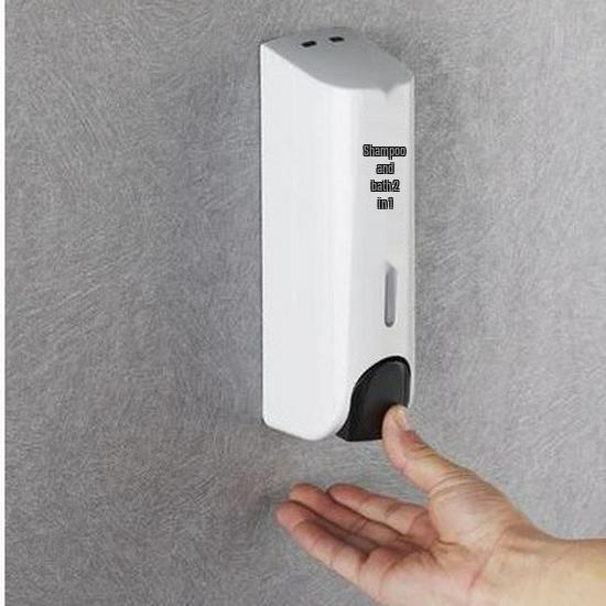 Wandmontierter manueller Seifen- und Desinfektionsmittelspender für Hotelbadezimmer