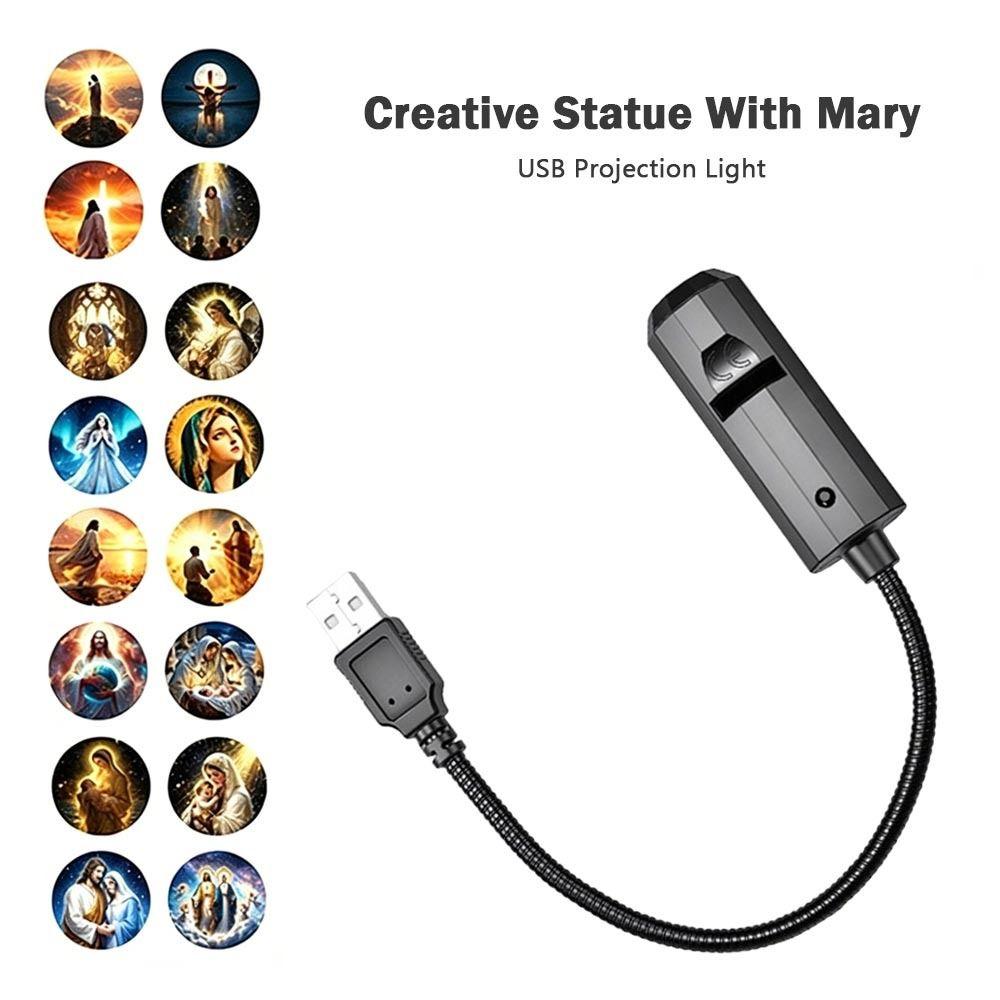 16 mønstre USB-projeksjon Dekorativ lampe USB-projeksjonslys Tak Bakgrunnsdekorasjon