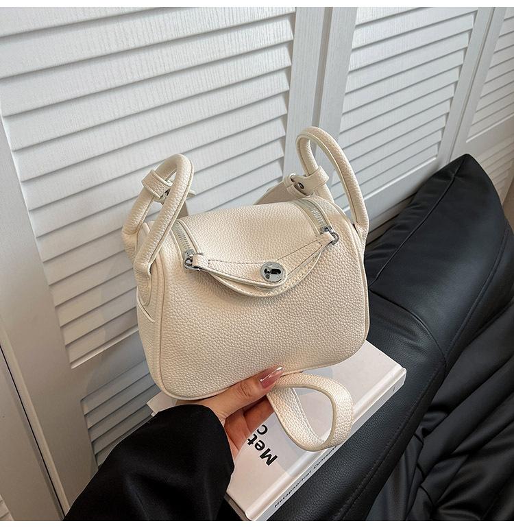 High-end Lychee Pattern Fashion Hand Bag Women's New Versatile Large-capacity Trendy Shoulder Messenger Bag