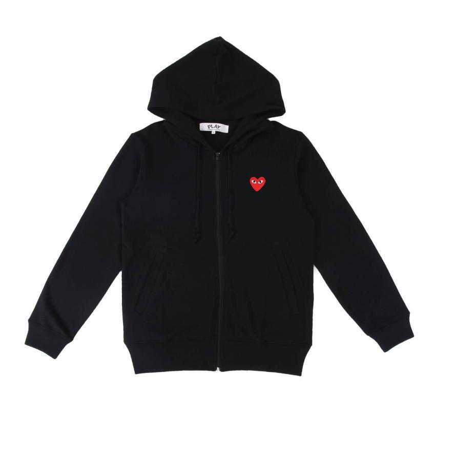 Chuan Jiu 2024 A/W Heart Hoodie: Unisex Stand Collar Zipper Pullover with Drawstring Hood