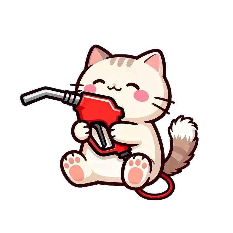 Cute Cartoon Cat Oil Cap Sticker for Decorating Car Oil Cap Box