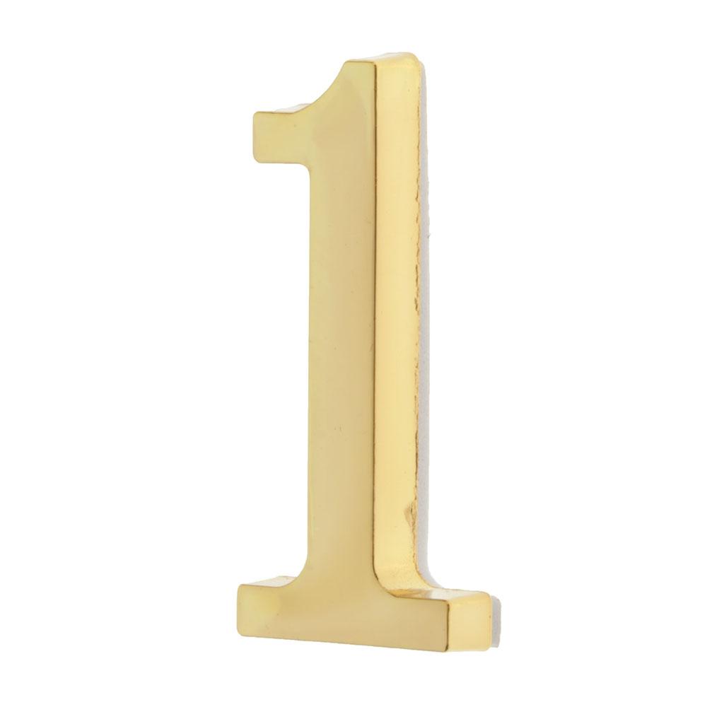 Golden Metal Digit Door Numbers Sign Plate DIY Mailbox House Outdoor 1