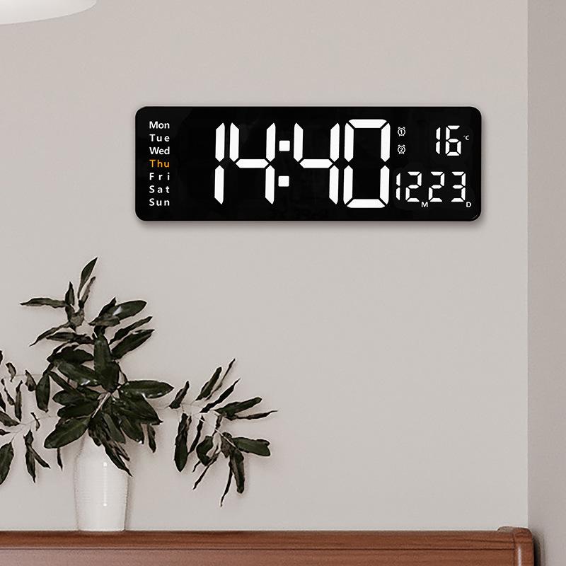 16" Nordic LED Digital Wall Clock with Large Screen Display, Model 6626 - Simple Living Room Décor.