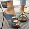 Fashion Women Wedge Slippers Summer 2025 New Fashion Slippers Open Toe Breathable Sandals Comfortable Buckle Woman Beach Shoes