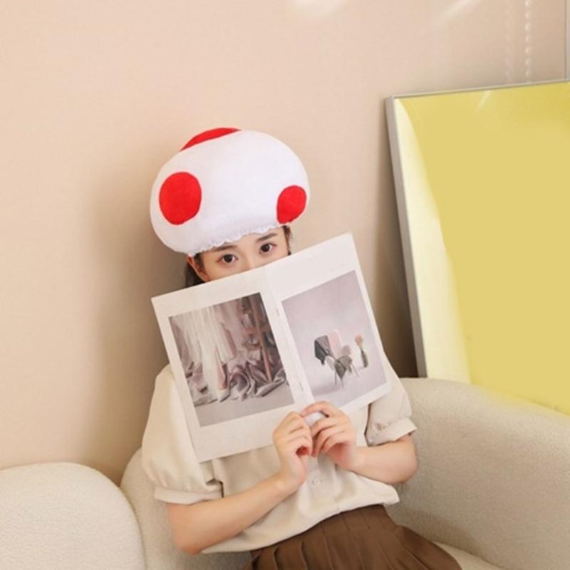 Mushroom Hat for Halloween Costume Hat Festival Party Gathering Headgear Seasonal Party Photoshoots Hat Accessories