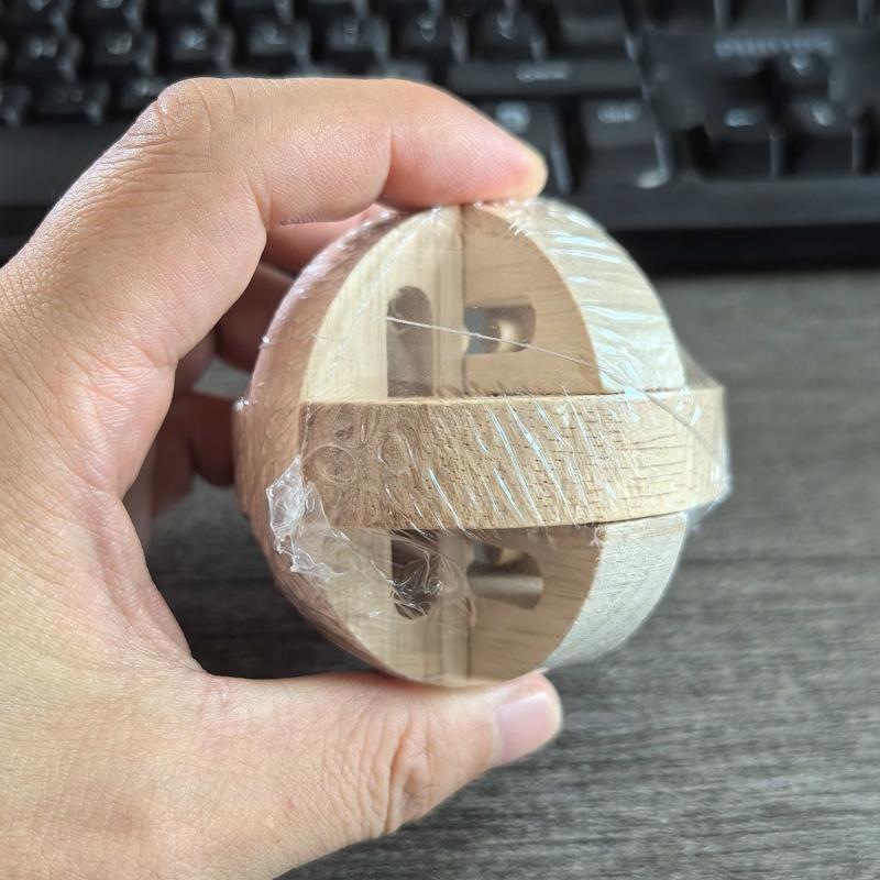 Magic Ball Wooden Brain Teasers Puzzle Unlocking Toys Assembly & Disentanglement Mind Games For Kids Adults IQ Test Challenge