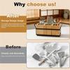SHGO-Bamboo For Countertop Kitchen Utensil Holder 3-Compartments Organizer For Cooking Tools, Silverware, And Spatulas