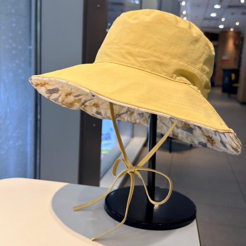 Fashion Print Doublesided Fisherman Hat With Wide Brim For Summer Travel