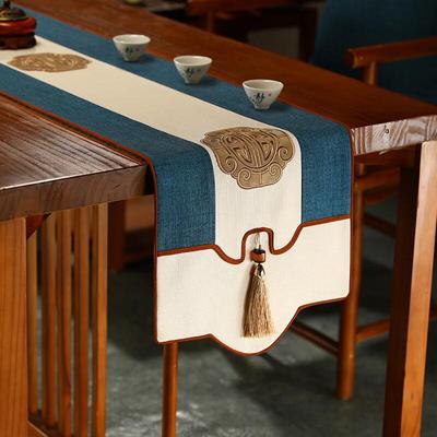 Handun New Chinese Style Linen Table Runner
