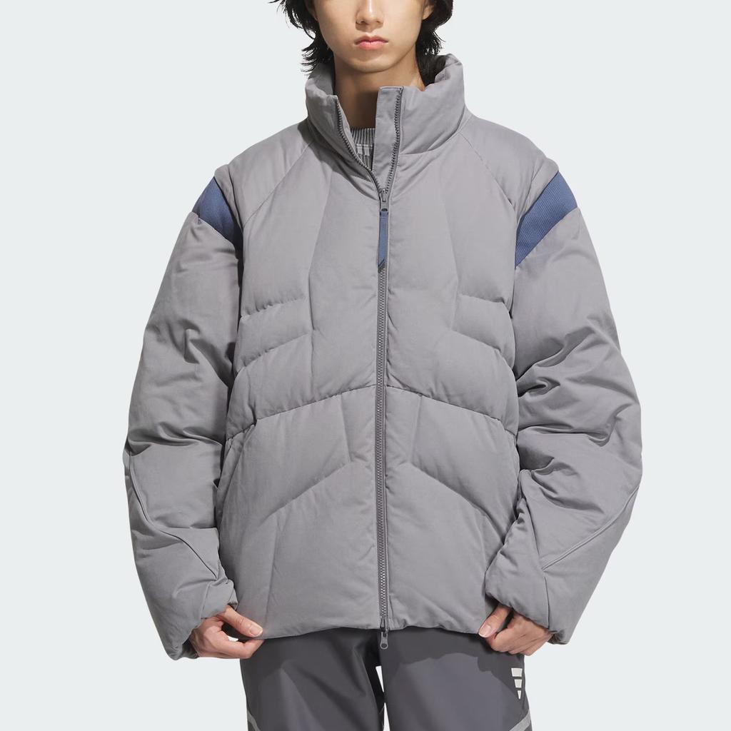 Adidas FW24 FUSTL Series P DJK Mid Removable Logo Warm Sports Casual Down Jacket Men Jacket Gray JM6174