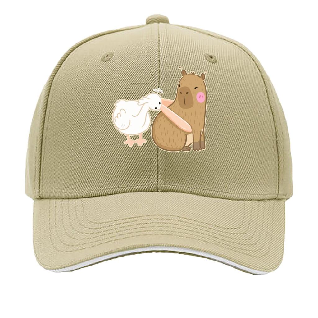 Cute Capybara Pelican Animal Meme Illustration Sandwich Baseball Cap Sun Cap Outdoor Workouts Hat