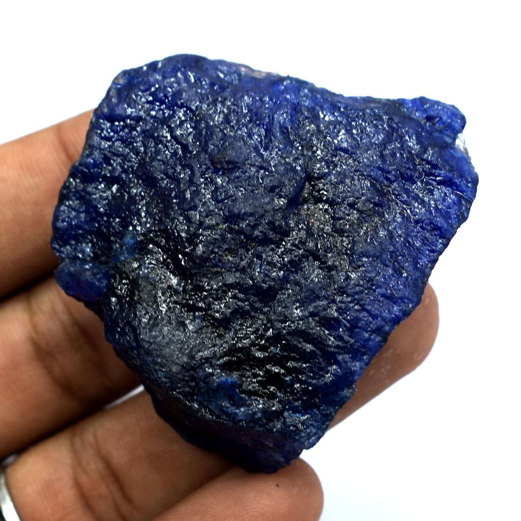 550 Ct Uncut Rough Earth Mined Large Natural Blue Sapphire Gemstone CERTIFIED va-550