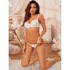 Temptation Floral Lace Three-Point Lingerie Set with Hollow Design