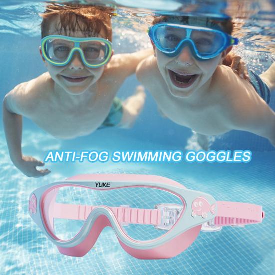 Children Swimming Goggles Anti-Fog Swim Goggles Clear Vision Lenses Swimming Glasses Underwater Eyewear for Pool Beach Diving