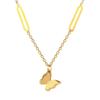 Cold Wind Butterfly Personality Minimalist Wind Furnace Real Gold Necklace Female Collarbone Chain