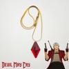 Anime Devil May Cry Dante Cosplay Colar Diamante Vermelho Corrente de Metal Adereços de Festa para Adultos