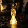 Decorative Witch Figurine Skeleton Resin Figurine, LED Light Up Gothic Statue, Spooky Fantasy Themed Gift Dark Ornament for Desk, Shelf, Mantel Indoor