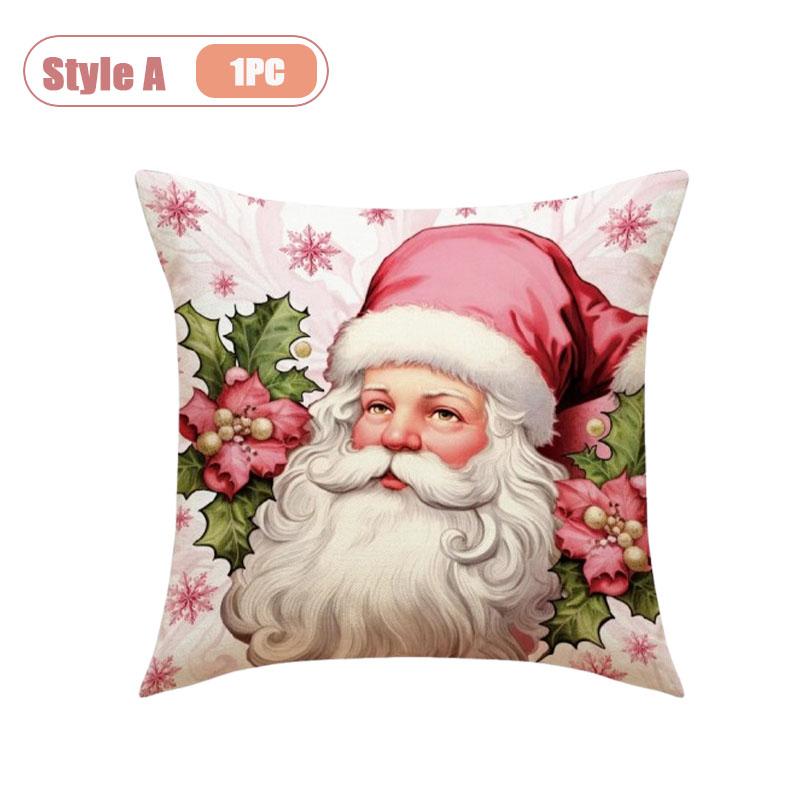 Festive Christmas Pillow Cover Decorative Cushion Case Holiday Sofa Accent Cover for Living Room Winter Holiday Party Home Decor