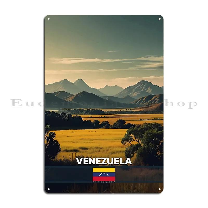 

Ретро Подорожній Постер Венесуела Металева Табличка Постер Картина Карта Настінний Декор Кіно Венесуела Водоспад Анхель Туризм Бляшана Вивіска Постер 20x30cm