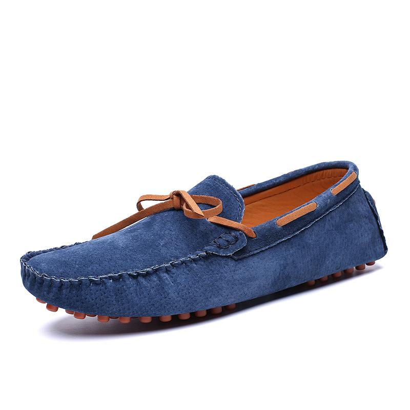 Sommer Herren Wildleder Slipper Leder Freizeit Slip-on Schuhe Handgefertigt Mokassins Freizeit Spaziergang Herren Fahrschuhe Elegante Freizeitschuhe