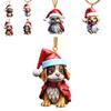 Cute Cartoon Christmas Elf Dog Hanging Ornament For Festive Car Decoration