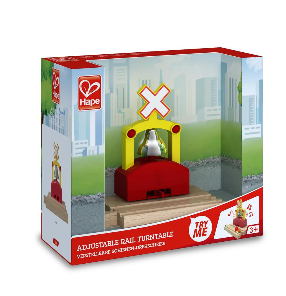 Hape Railroad Crossing Warning x x 9 for ages 3 and Pretend Play E3706 Device, 12.6 12.5 cm, Wooden, up, Toy,