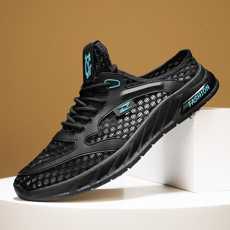 Fashion Fashion Men's Half Slippers Lightweight Running Shoes 2025 Summer Mesh Sneakers Breathable Casual Shoe Comfortable Men's Tennis