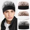 Fluffy Adult Women Unisex Fun Short Hair Caps Camouflage Hat Wigs Beanie Wig Hat Fake Hair Hat