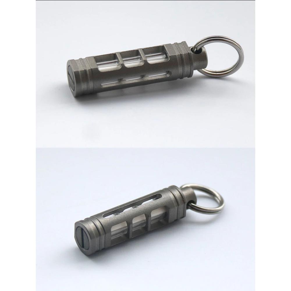 סגסוגת טיטניום אור לילה זוהר אות אור חיצוני EDC זוהר 3.5*25 מ"מ צינור פלואורסנטי מחזיק מפתחות מאיר מעצמו betalight