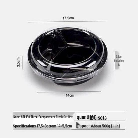 Disposable Fruit Slice Box with Thickened Lid - Fresh Salad Platter Packaging