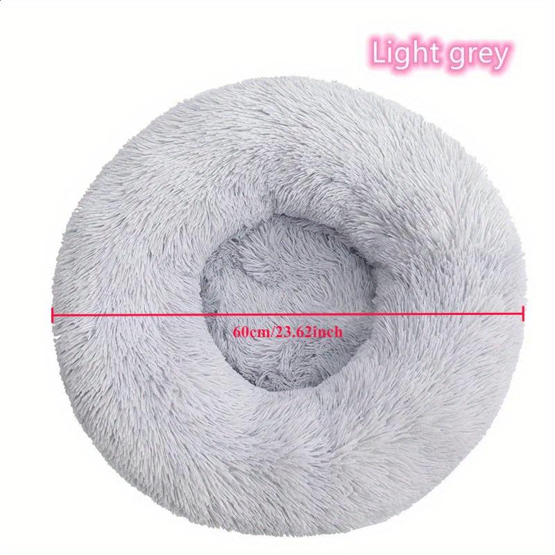 

60cm Plush Pet Nest Winter Cat Nest Dog Nest Warm Detachable and Washable Round Cat Nest Pet Bed Seasonal Universal Decoration 60cm светло-серый