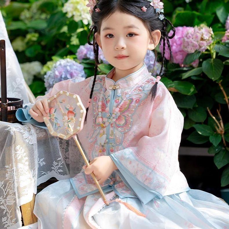 

Дівчача спідниця Маміан 2025: Новий Hanfu в національному стилі для весни/осені - Набір костюмів для дівчаток, натхненний стародавнім Китаєм. 120