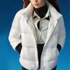 Li Ning Short Stand Collar Sports Down Jacket Winter Women outerwear Bright-White AYMQ580-1