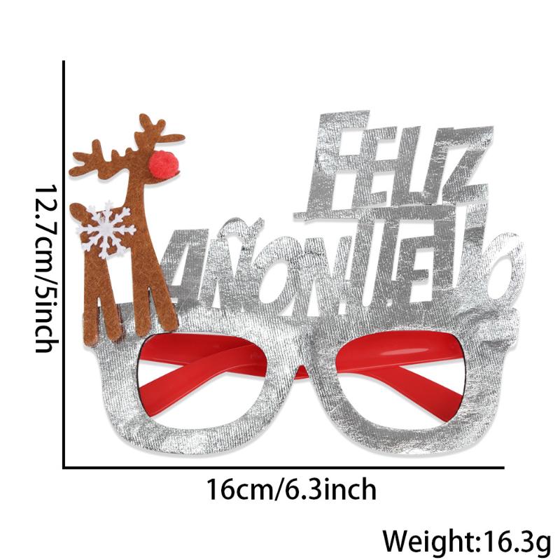 2026 Christmas Glasses Gold-Foil Cloth Snowflake Star New Year Photo Props For Party Decor